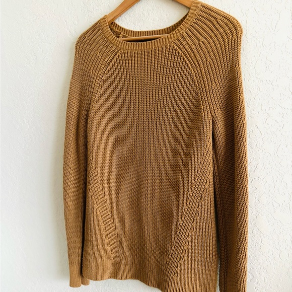 Ann Taylor Tan Cotton Cashmere Luxury Knit Pullover Sweater 
Size Small - Picture 4 of 6